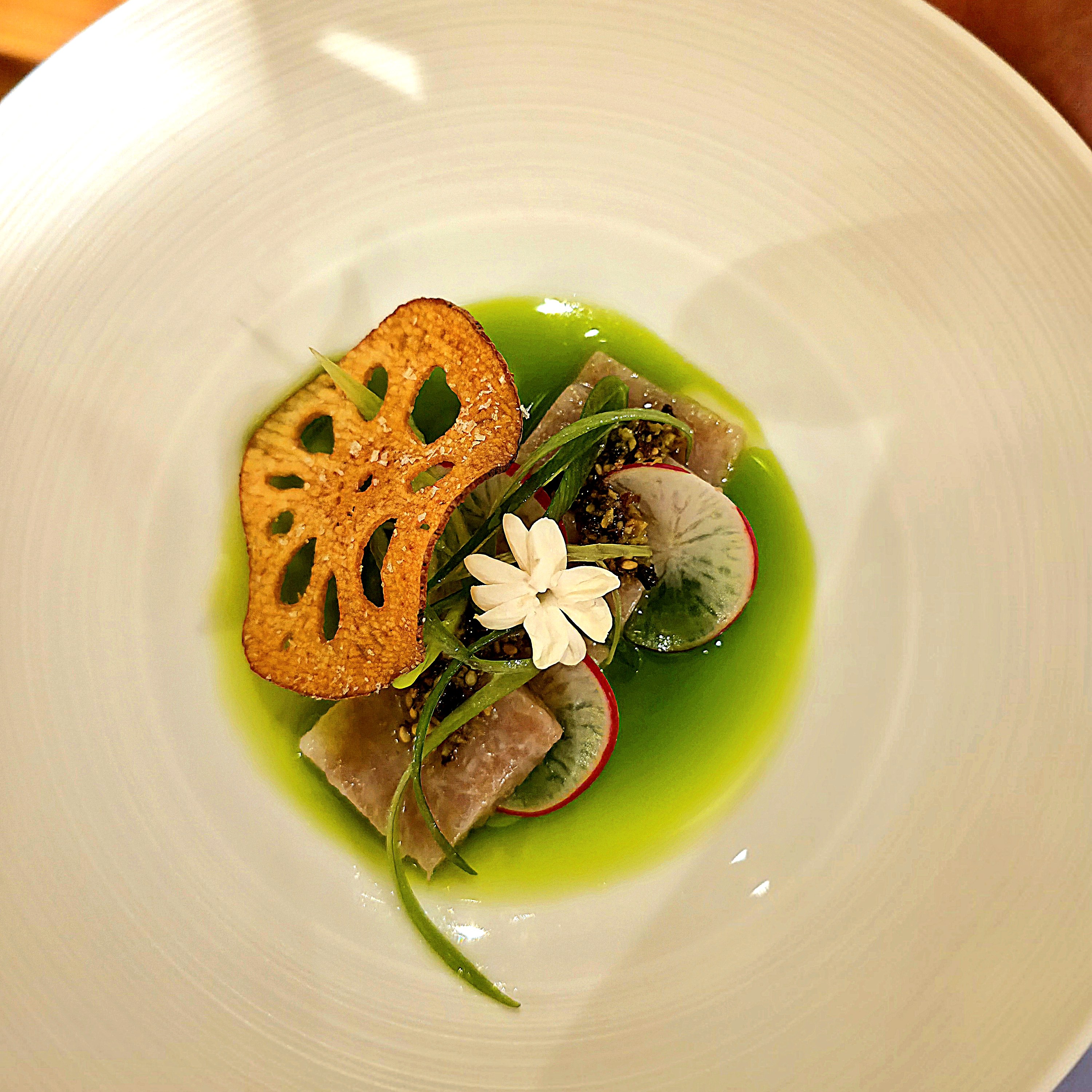 Pan-seared sea bass