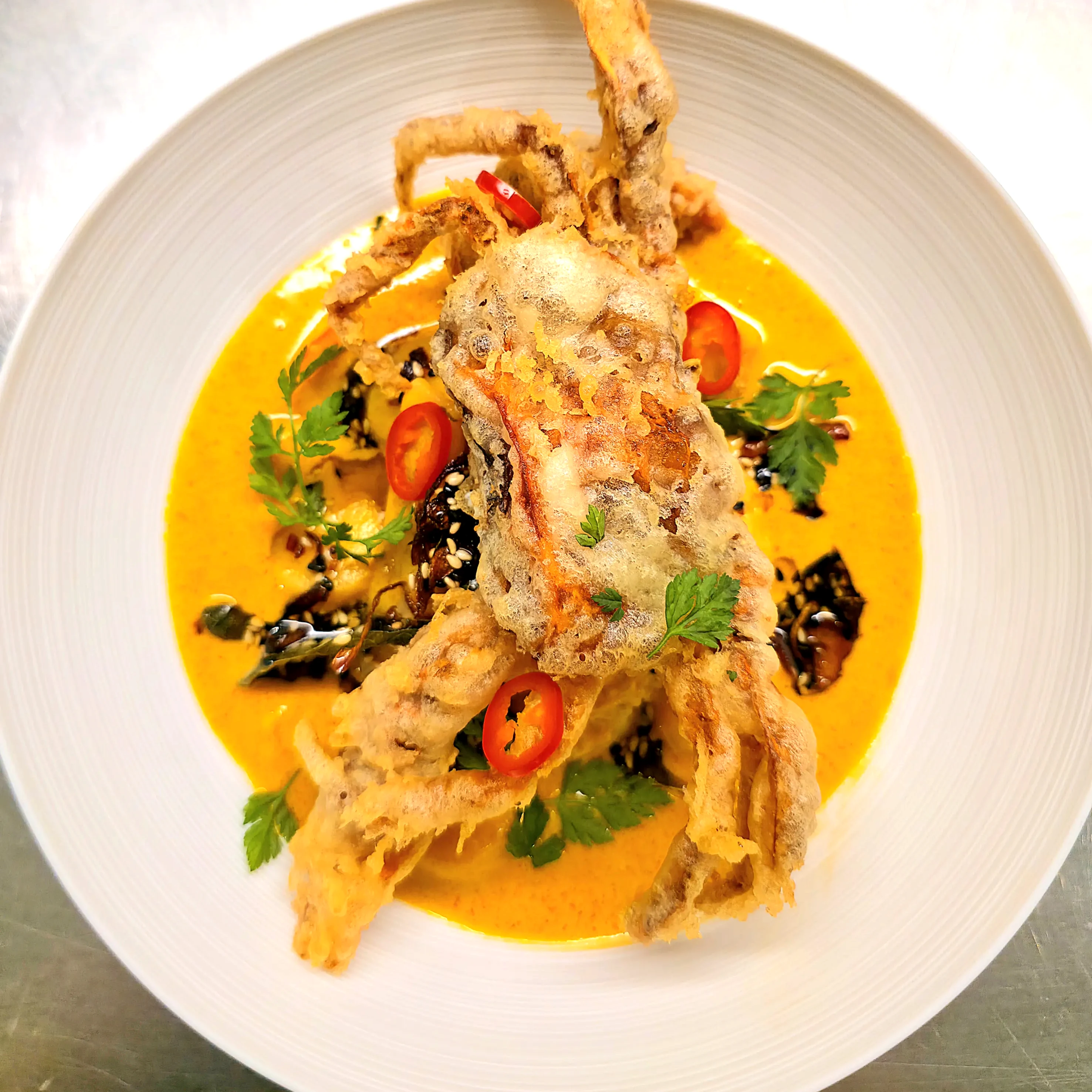 Yellowfin tuna, lotus root